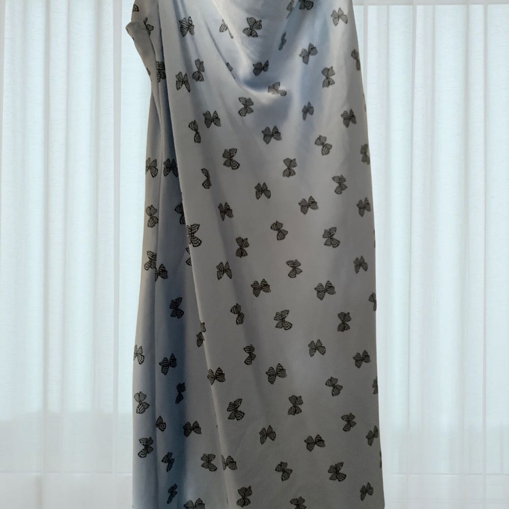 Light blue mini dress Black Bow Print